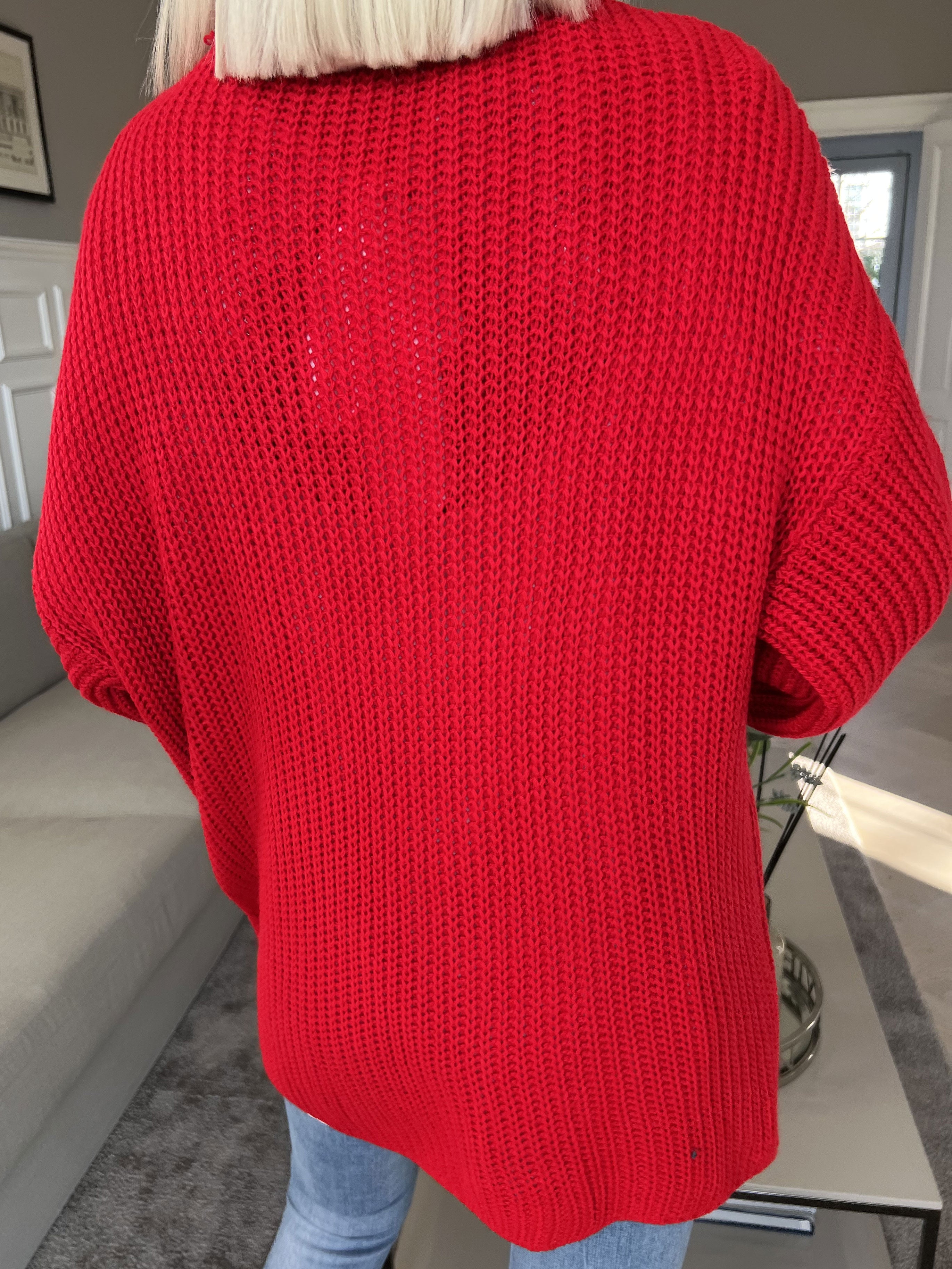 Sally Short - Sød strik cardigan med ballonærmer